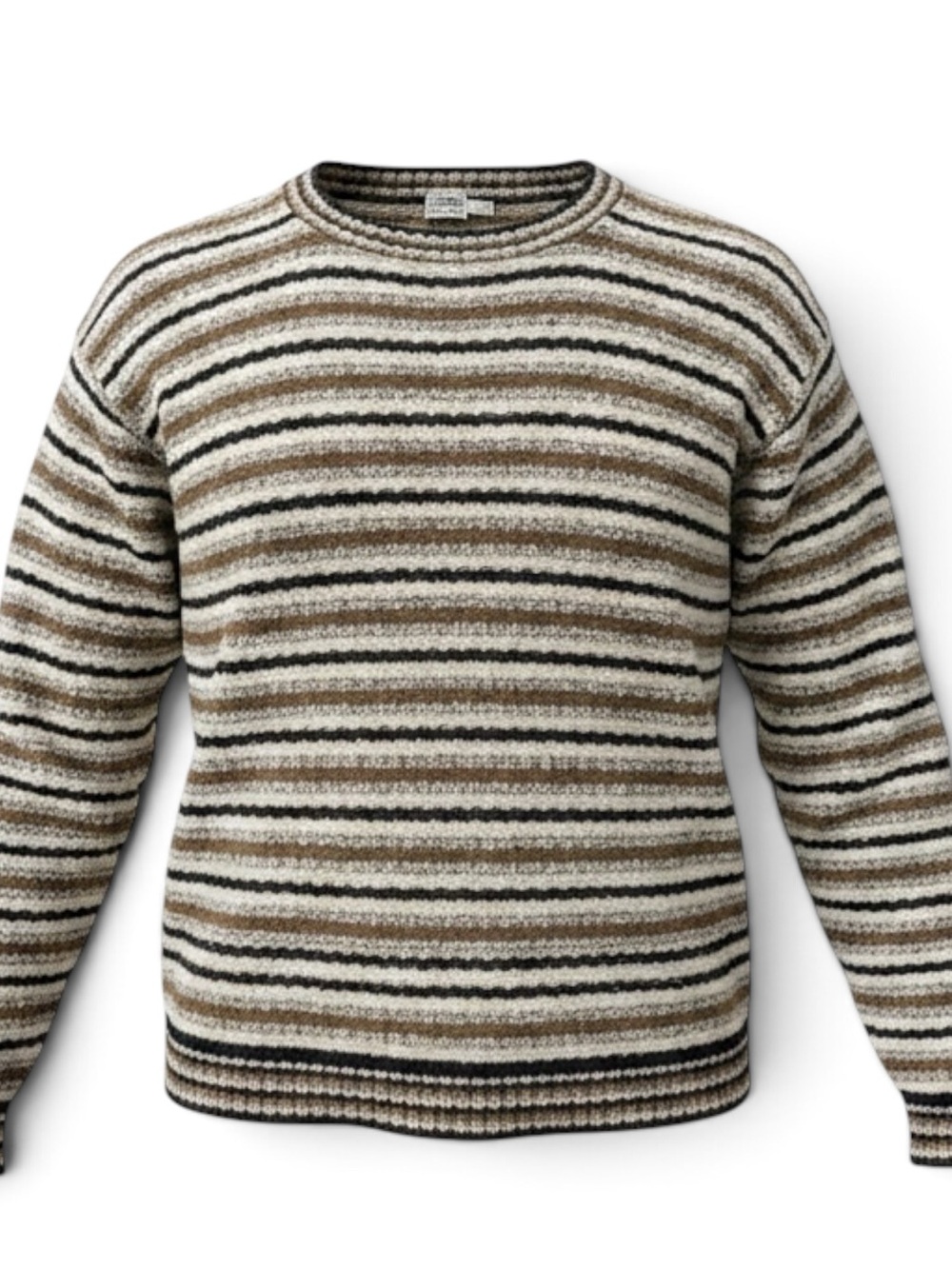 Retro Unisex Tony Lambert Striped Crewneck Knit Sweater SZ L Grandpacore Urban